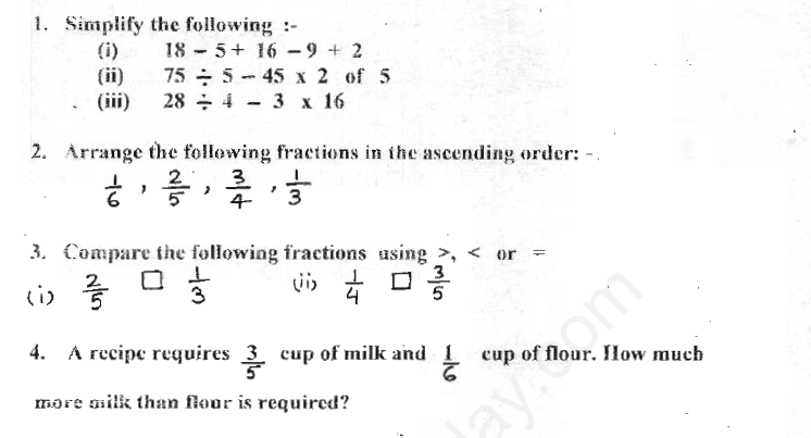 CBSE Class 6 Mathematics Revision Assignment 2